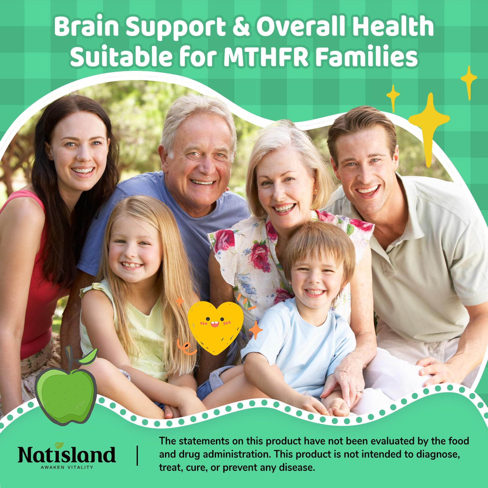 NATISLAND Methylfolate Gummies in a bowl