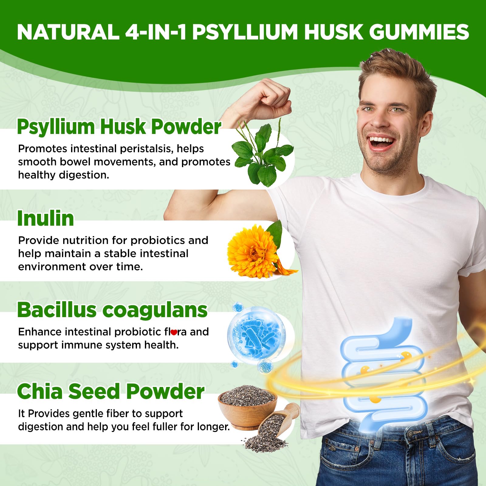 NATISLAND Psyllium Husk Gummies showing serving size