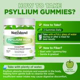 NATISLAND Psyllium Husk Gummies with a glass of water