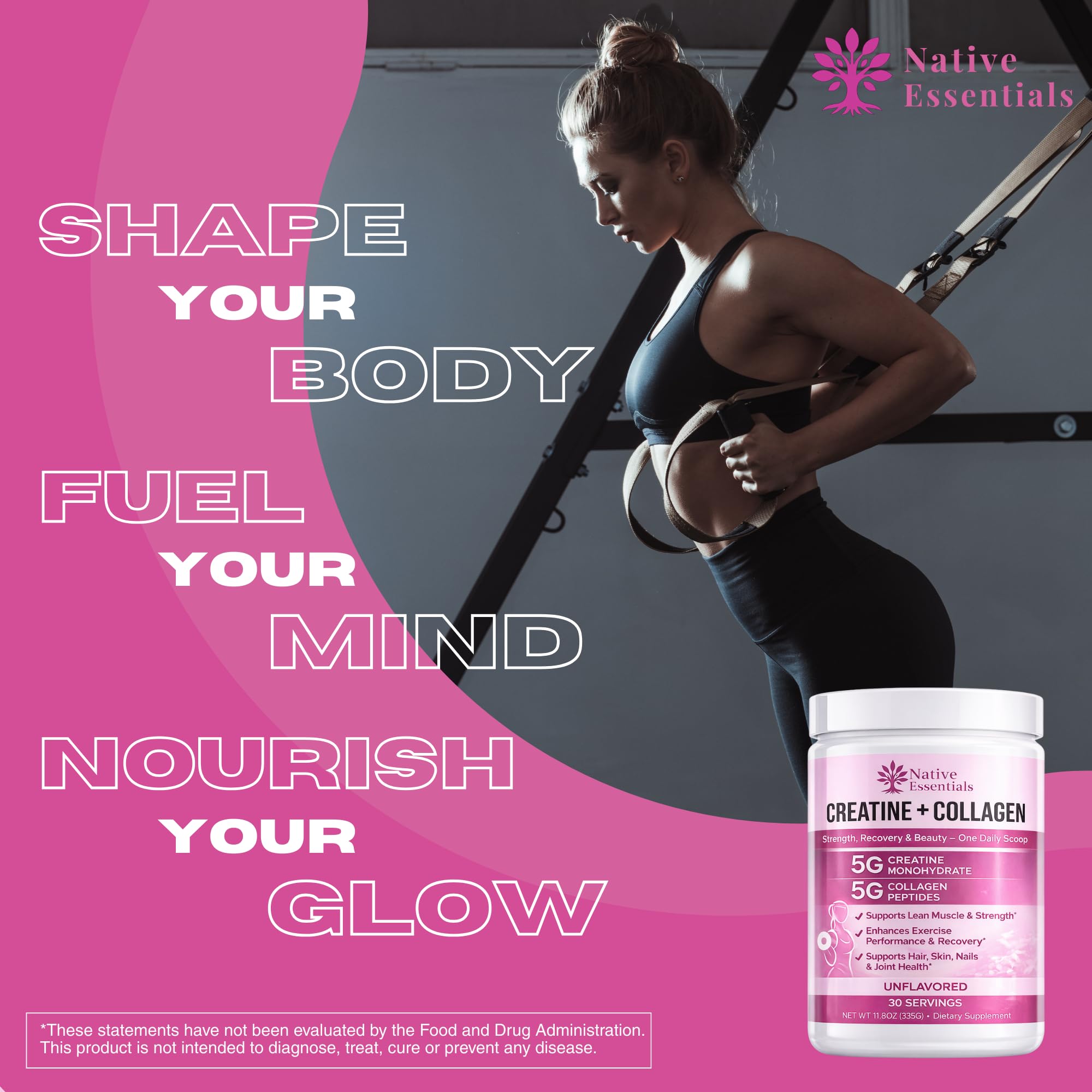 Native Essentials Creatine Collagen Blend 333g nutritional information