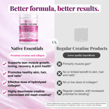 Native Essentials Creatine Collagen Blend 333g side view