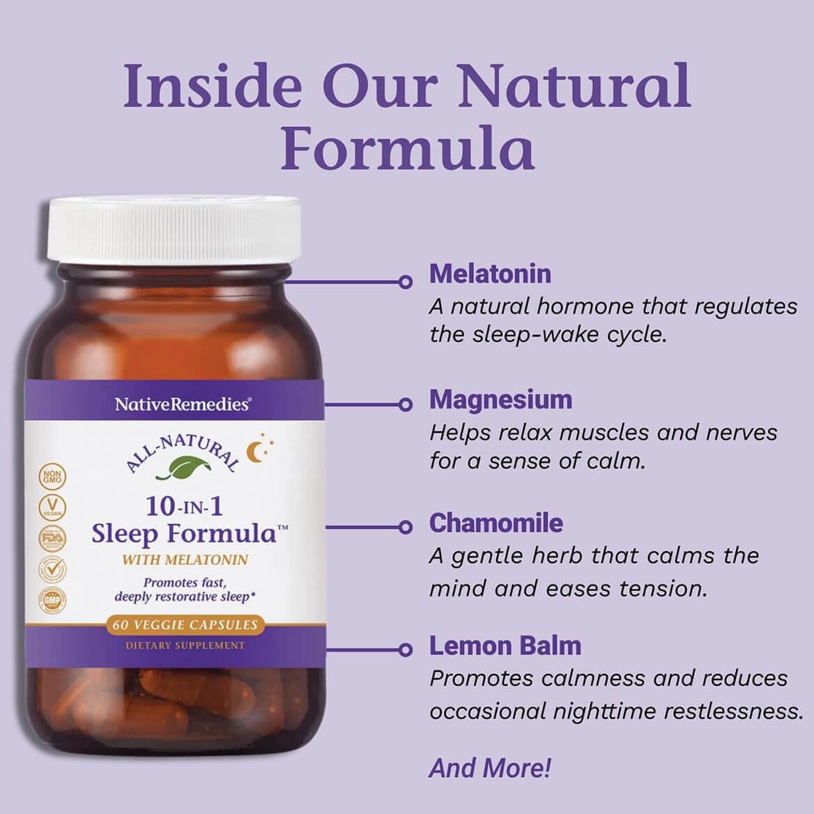Native Remedies 10-in-1 Sleep Formula bottle top view
