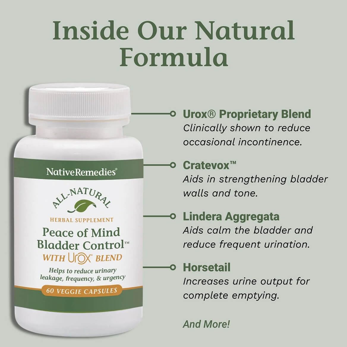 Native Remedies Bladder Support Capsules opened showing capsule size