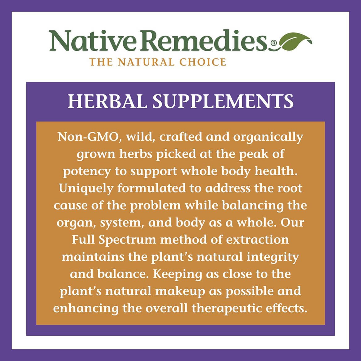 Native Remedies Gummies back view with nutritional information