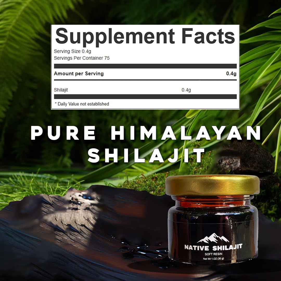 Native Rems Himalayan Shilajit Resin with measuring spoon