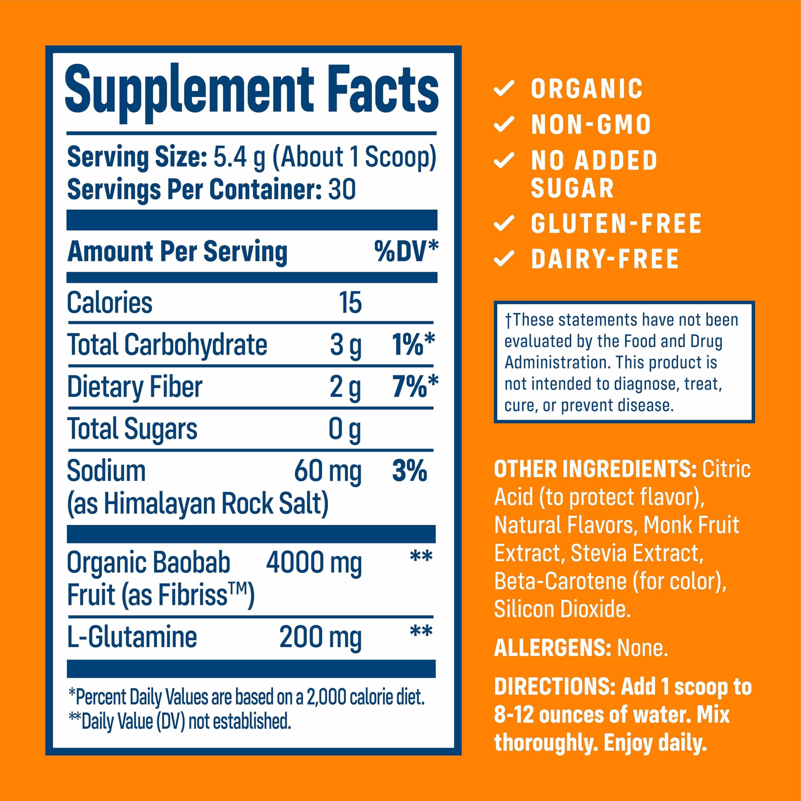 NativePath Baobab Fiber Supplement 222g packaging