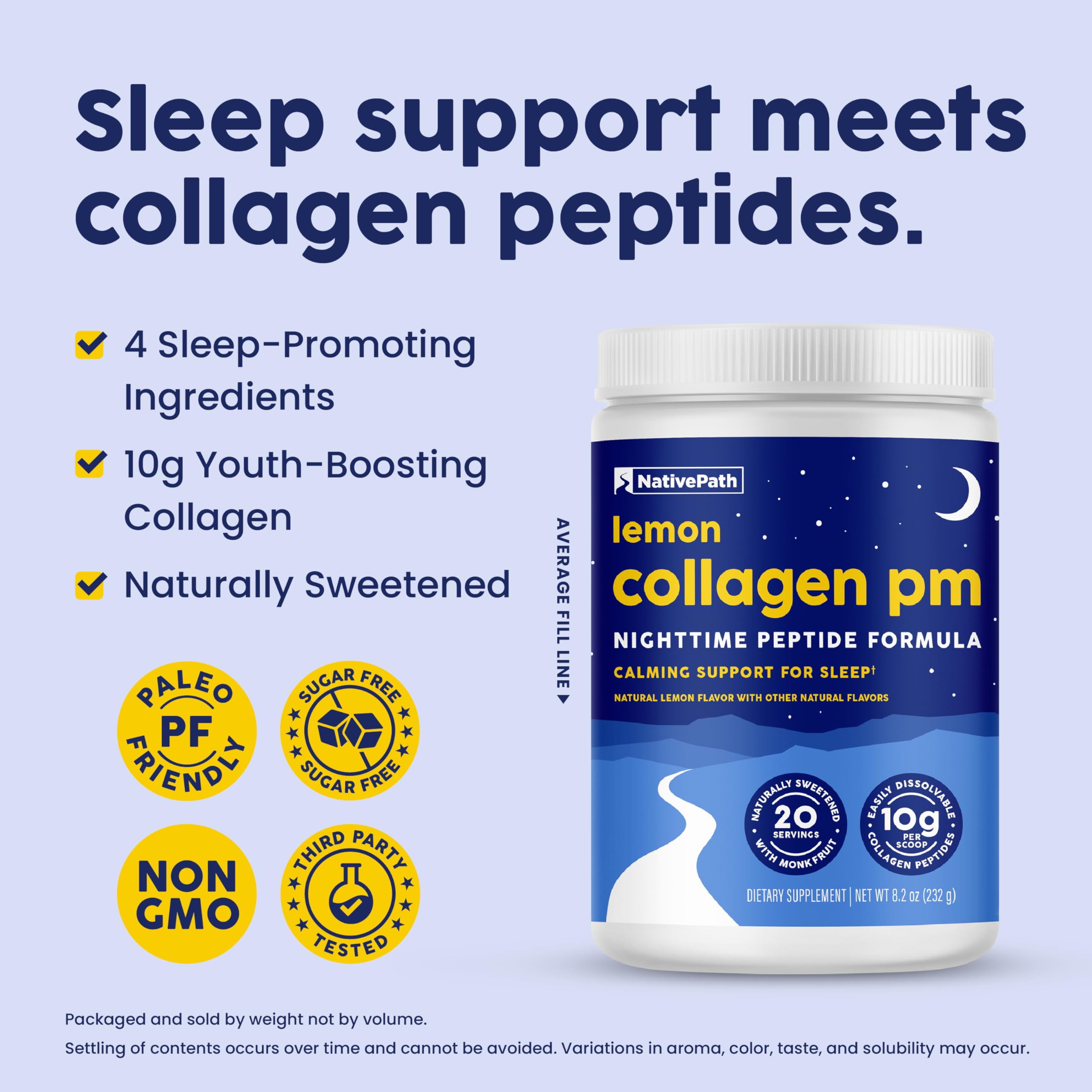 NativePath Collagen Nighttime Formula product side view