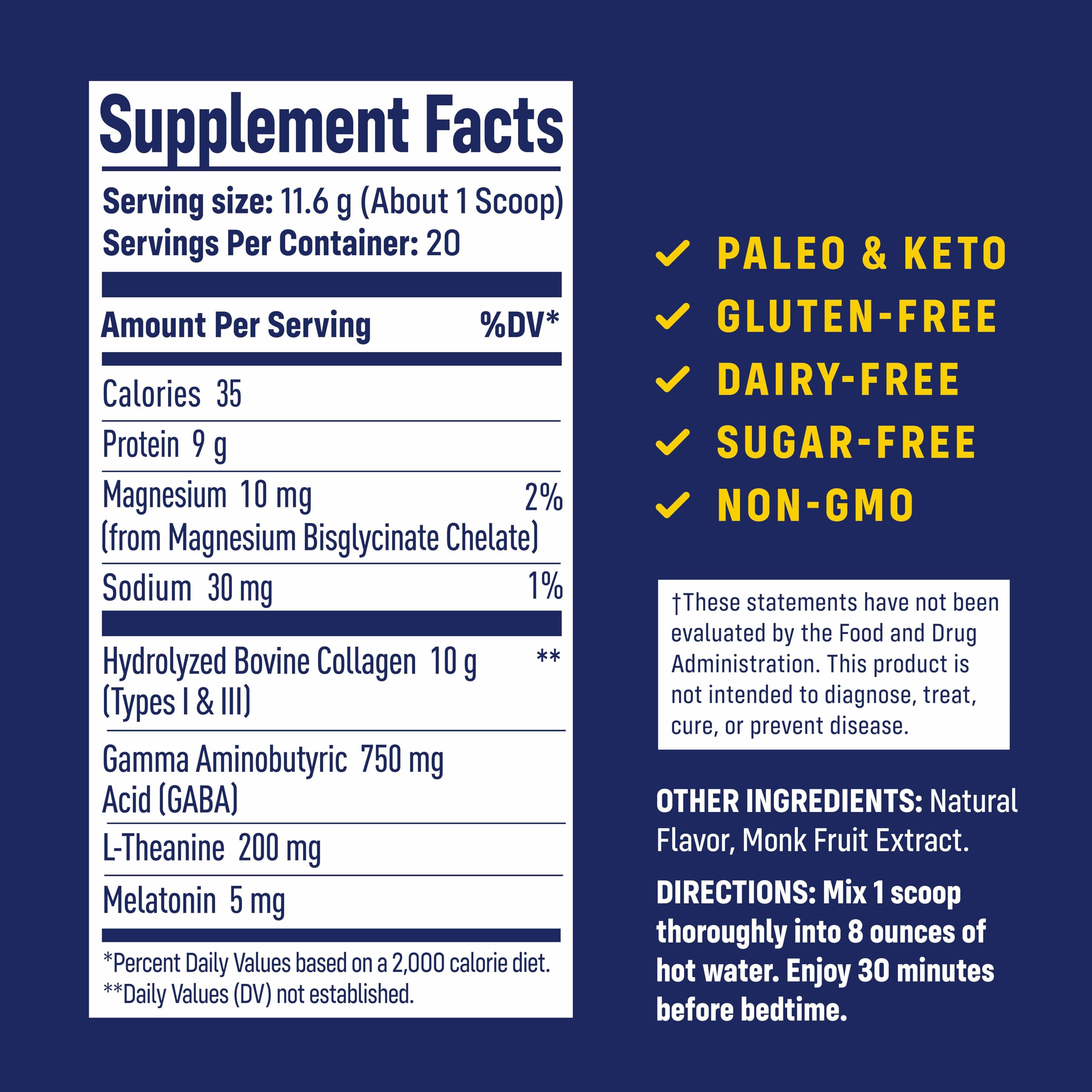 NativePath Collagen Nighttime Formula scoop with lemon drink