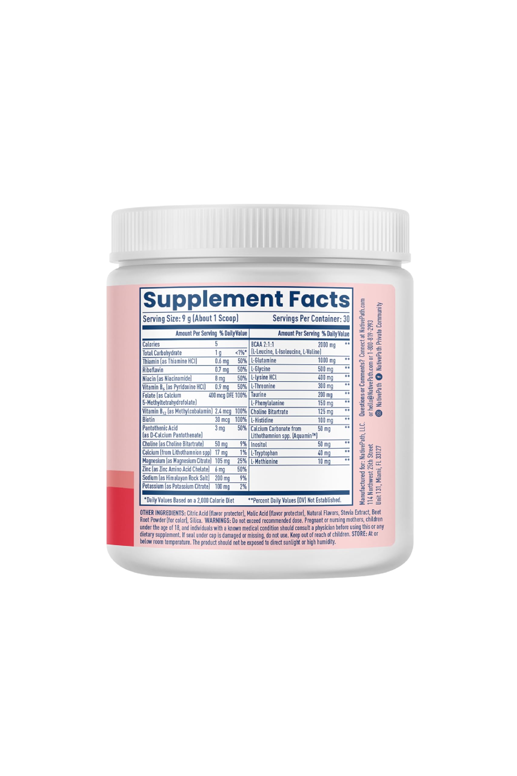NativePath Hydrate 3-in-1 Electrolyte Powder mixed with water