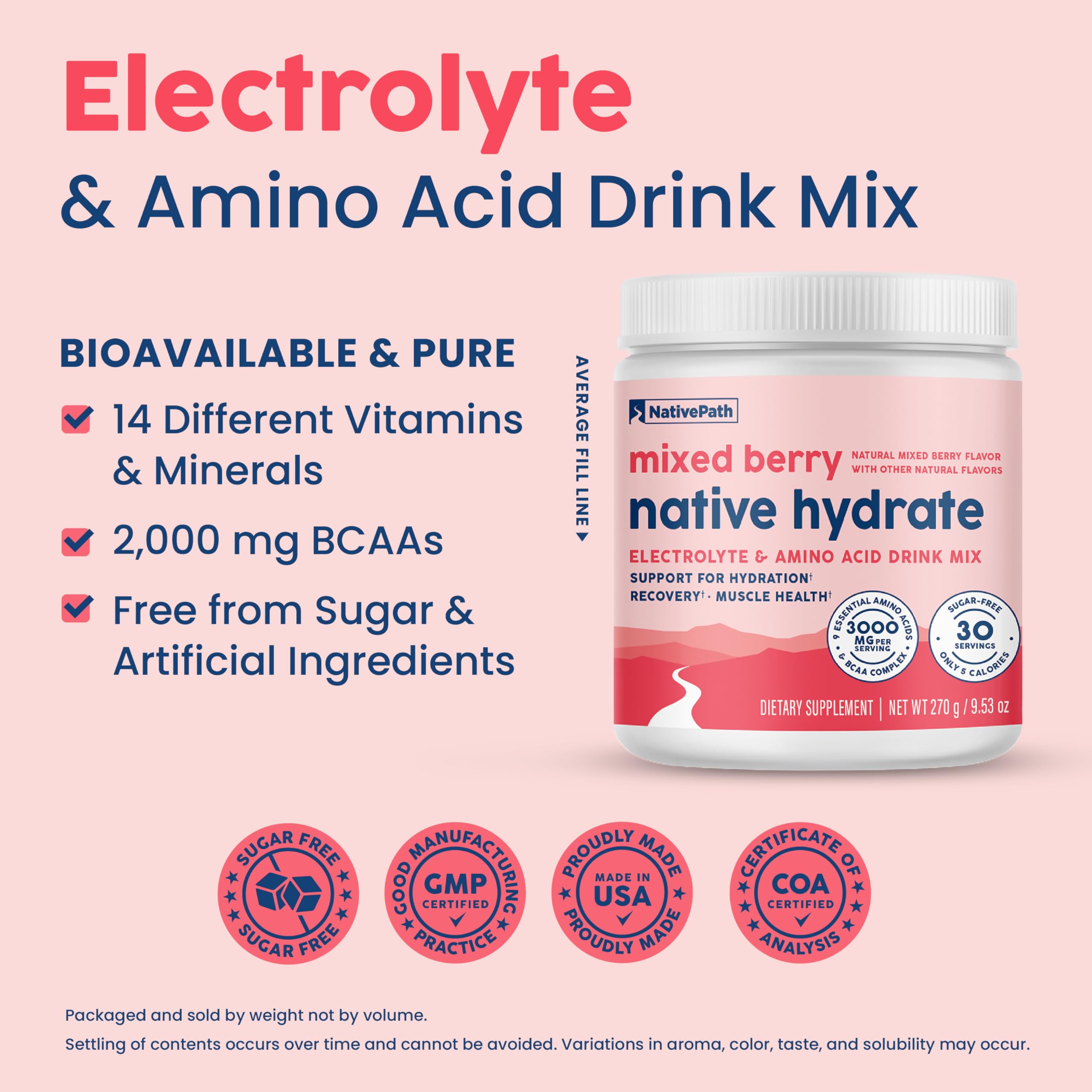 NativePath Hydrate 3-in-1 Electrolyte Powder scoop