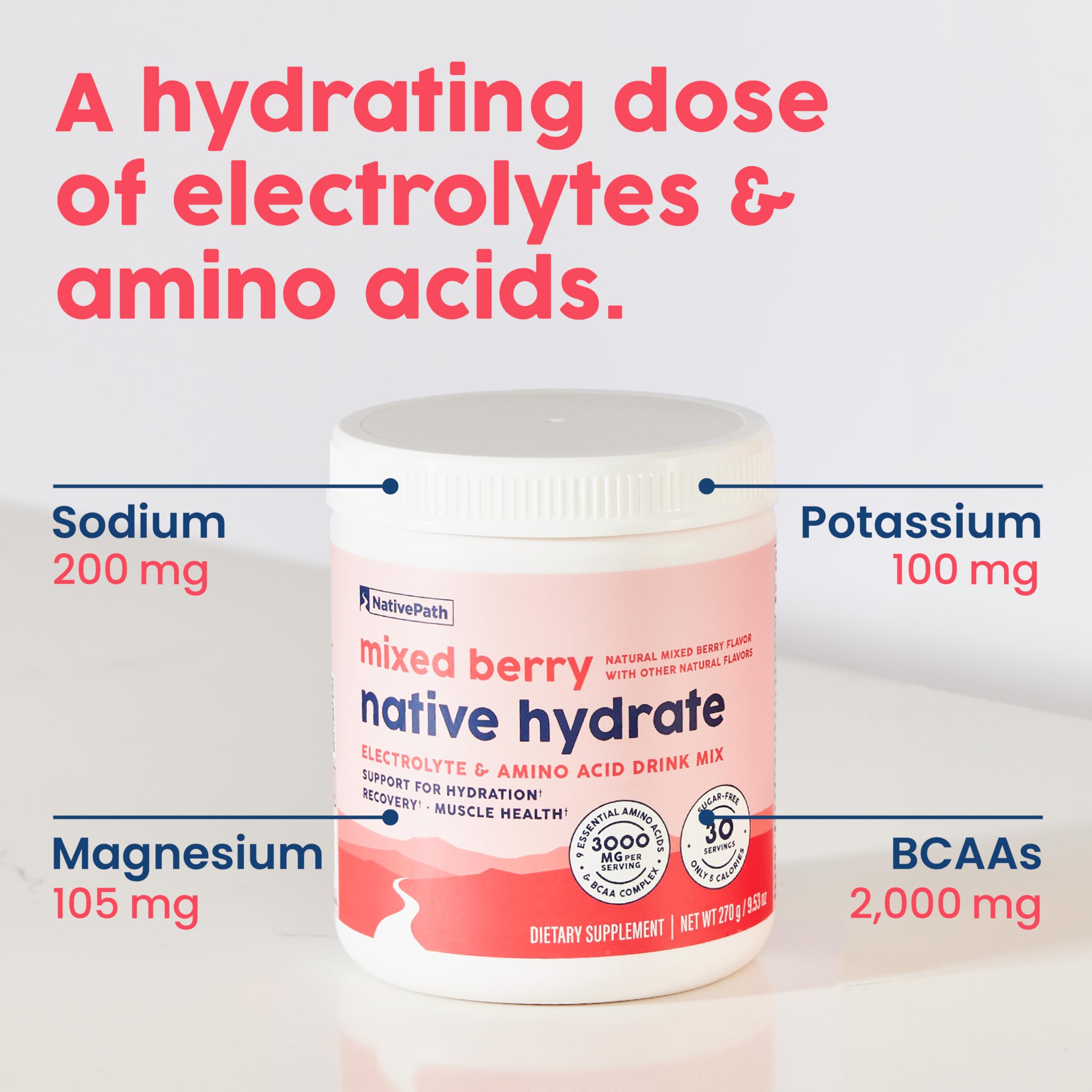 NativePath Hydrate 3-in-1 Electrolyte Powder serving suggestion
