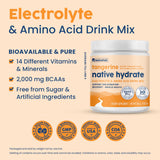 NativePath Hydrate 3-in-1 Electrolyte Powder with water in a glass