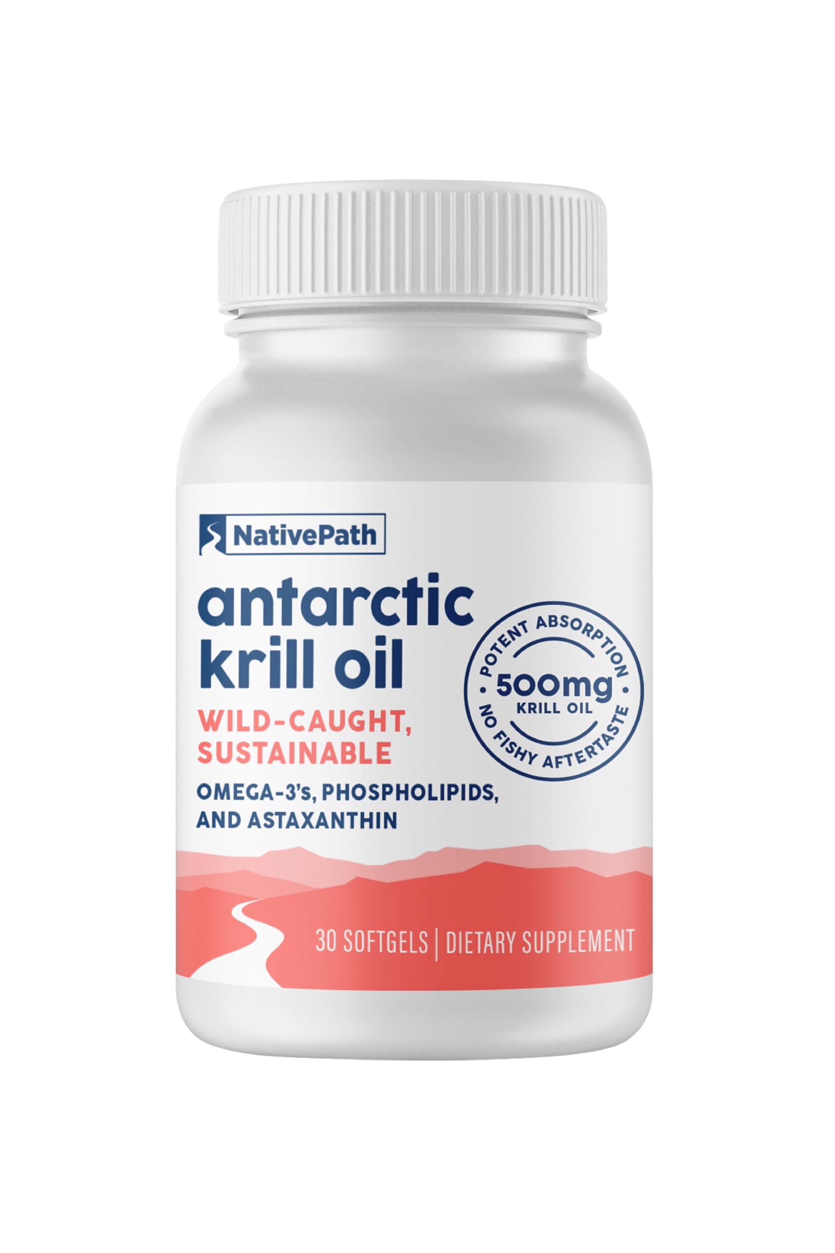 NativePath Krill Oil Softgels front view with packaging
