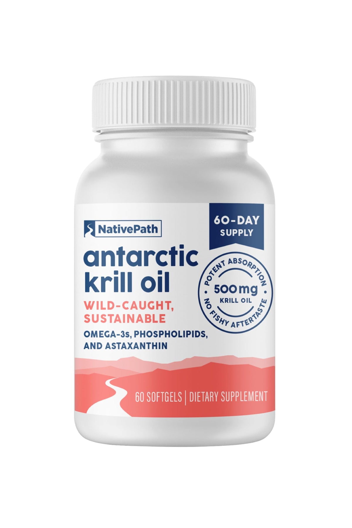 NativePath Krill Oil Supplement front view with packaging