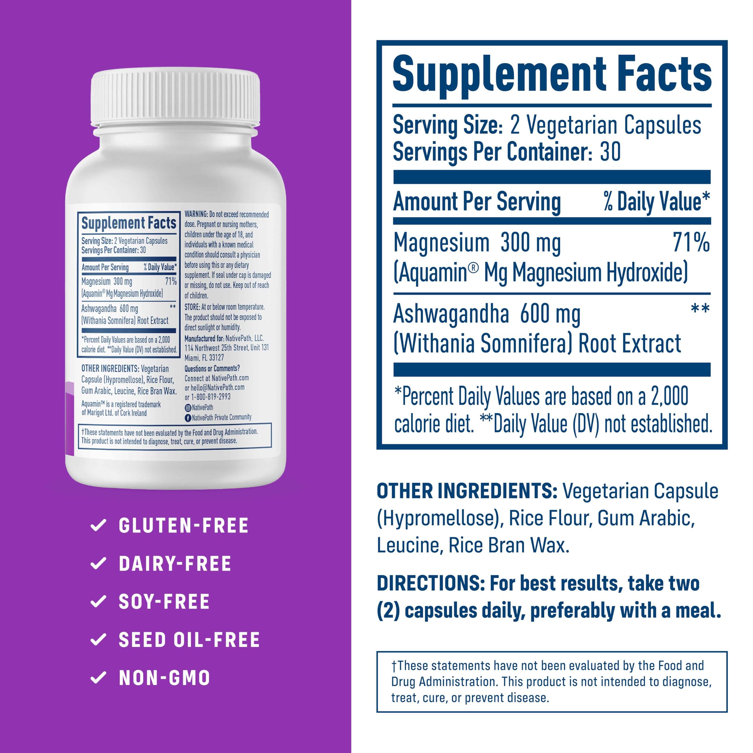 NativePath Magnesium Supplement bottle with label