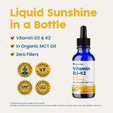 NativePath Vitamin D3 & K2 Liquid Tincture side view showing dosage