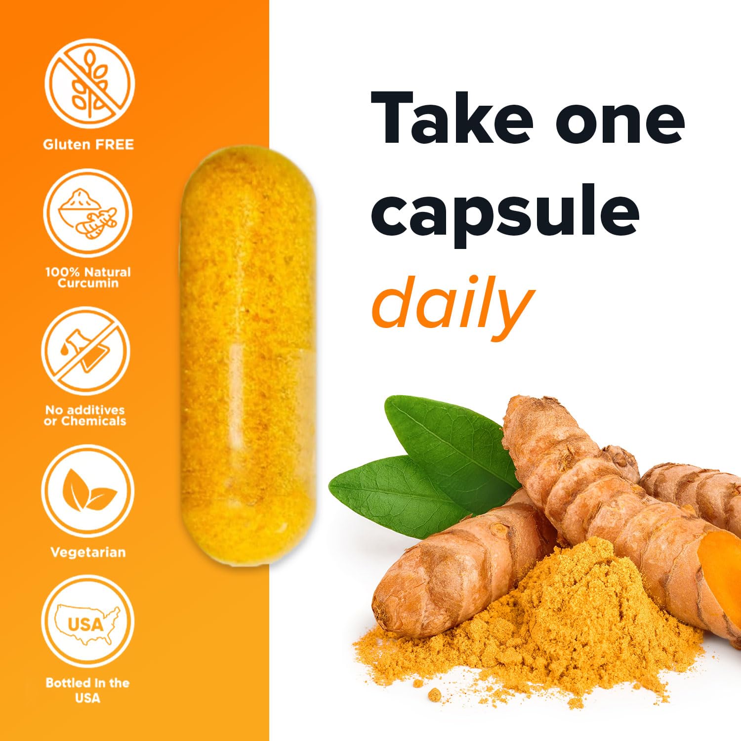 Natleo USA Turmeric Curcumin Capsules with measuring spoon