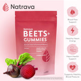 Natrava BEETS+ Gummies side view with nutritional information