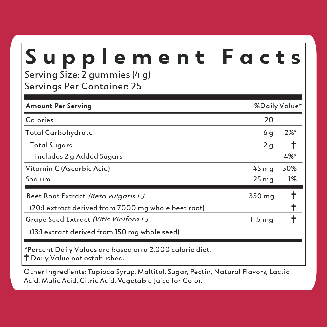 Natrava BEETS+ Gummies with ingredients list on packaging