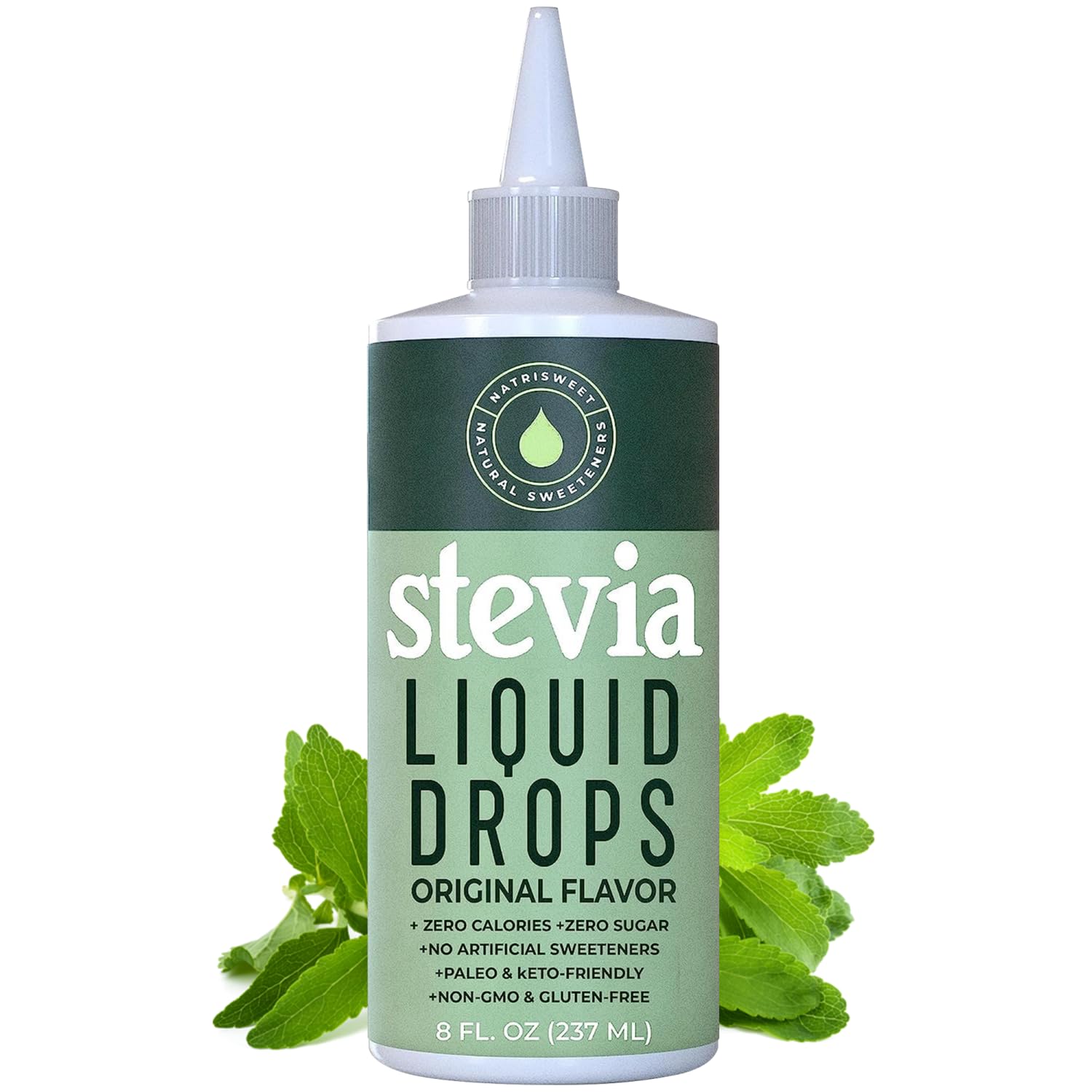 NatriSweet Pure Liquid Stevia Sweetener 227g front view
