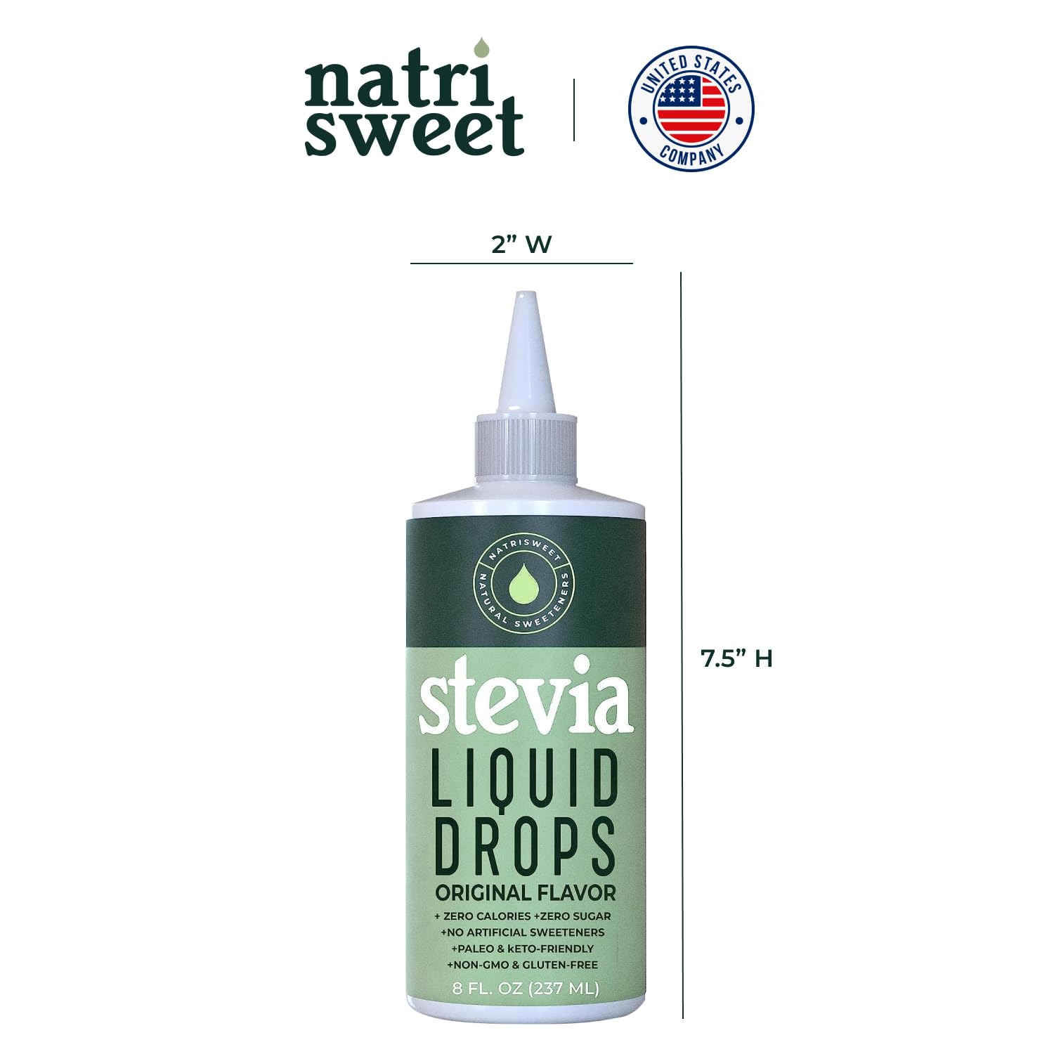 NatriSweet Pure Liquid Stevia Sweetener 227g in a kitchen setting