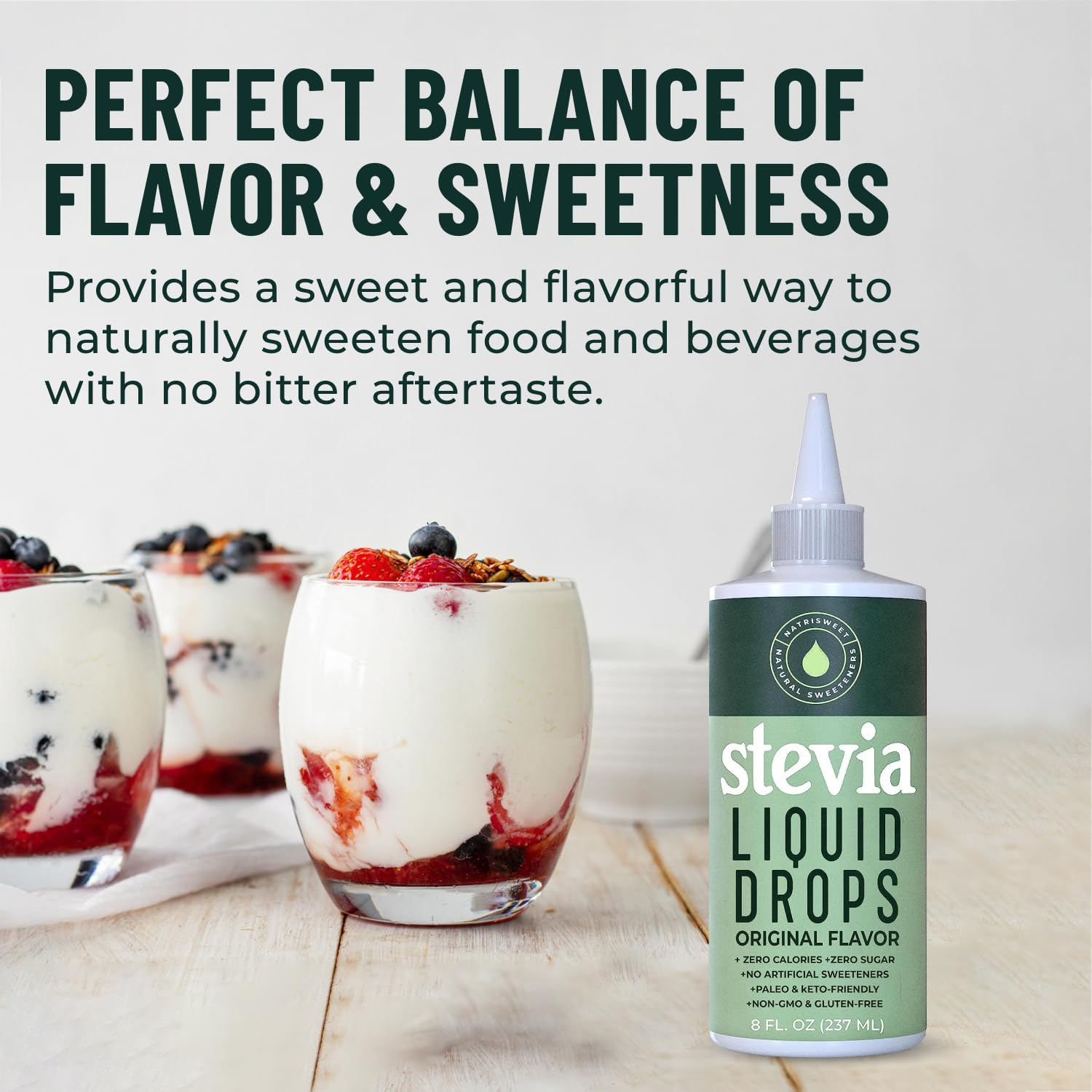 NatriSweet Pure Liquid Stevia Sweetener 227g packaging