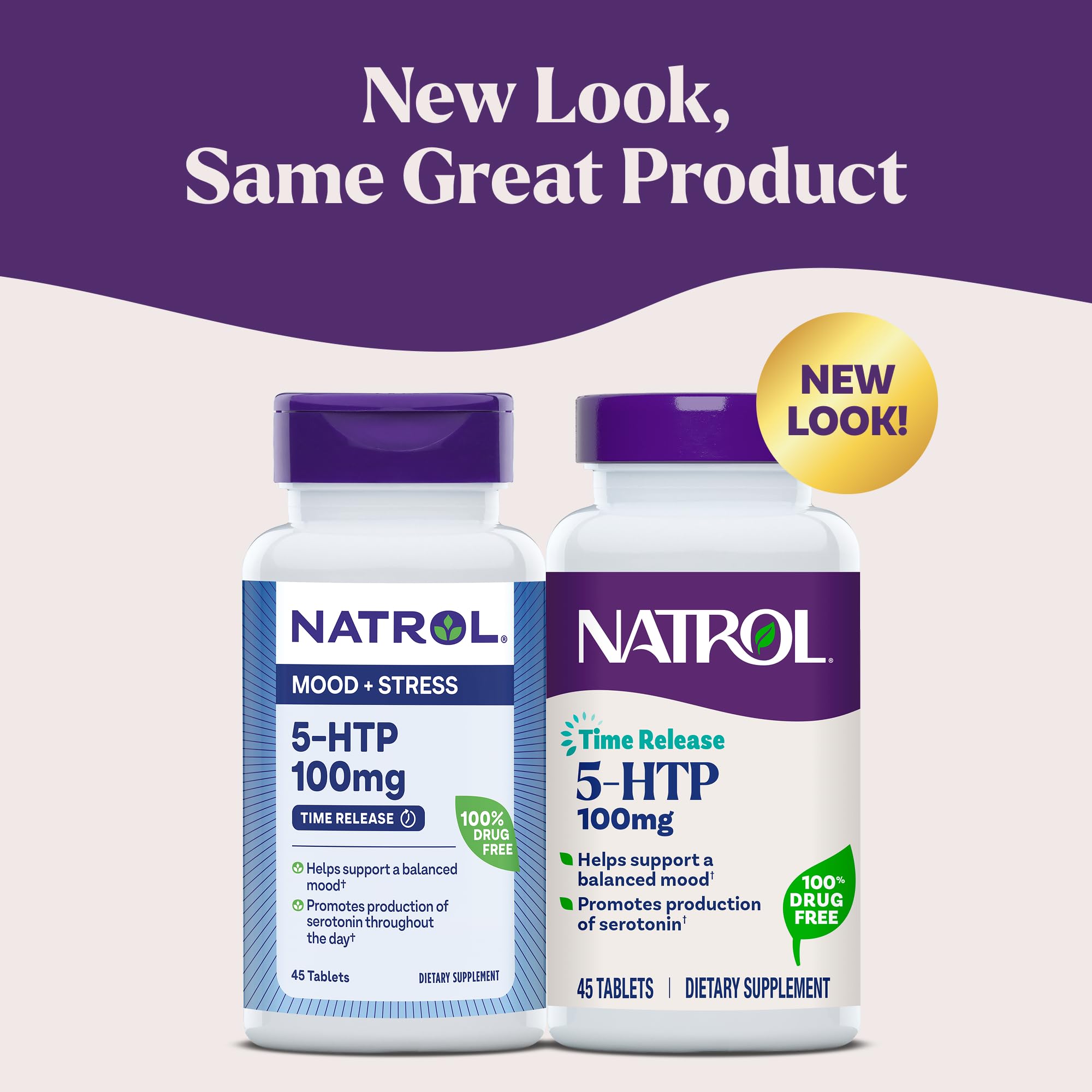 Natrol 5-HTP 100 mg bottle with 45 tablets