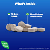 Natrol 5-HTP 100 mg supplement tablets close-up