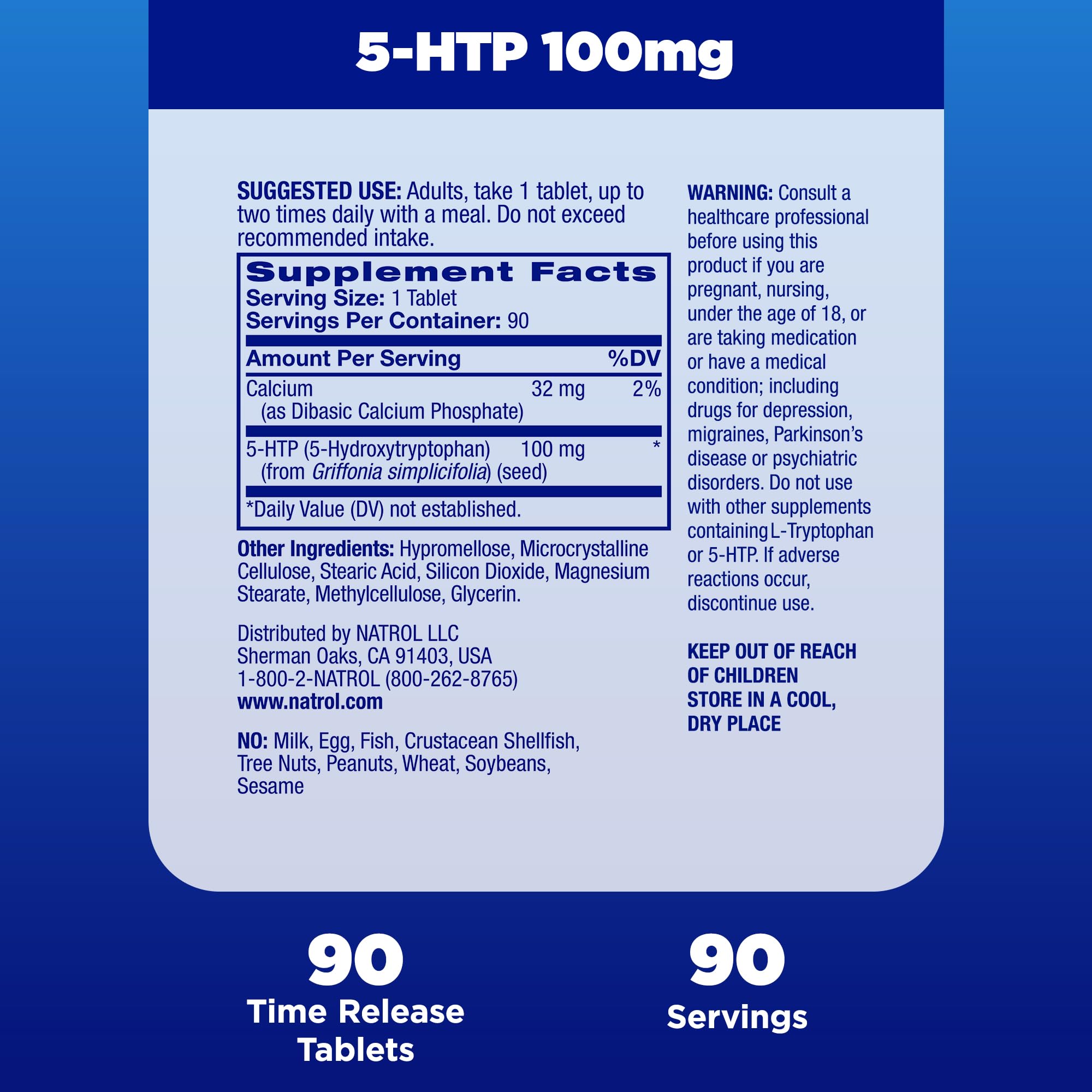 Natrol 5-HTP 100 mg supplement with a meal
