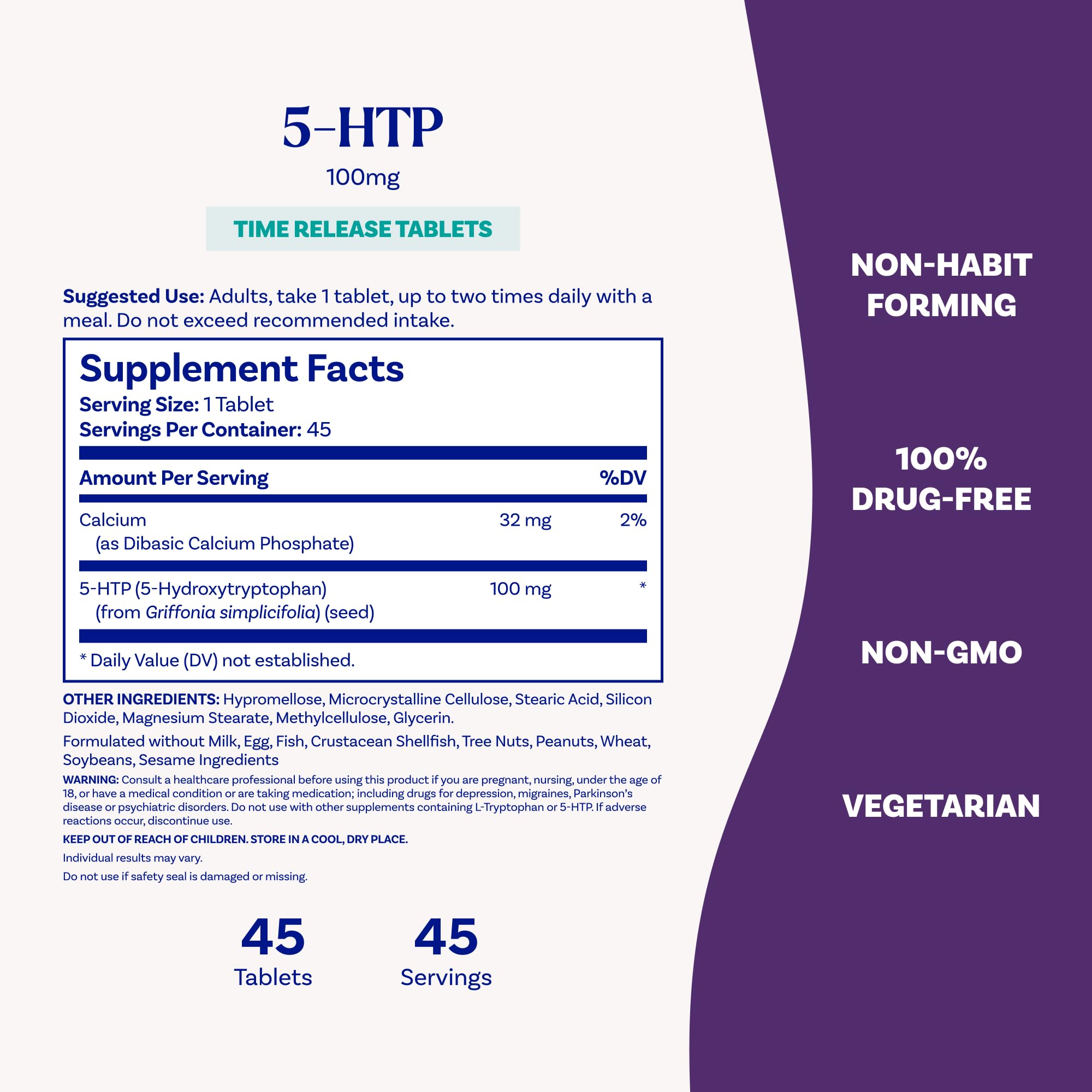 Natrol 5-HTP bottle side view