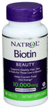 Natrol Biotin 100 tablets front view