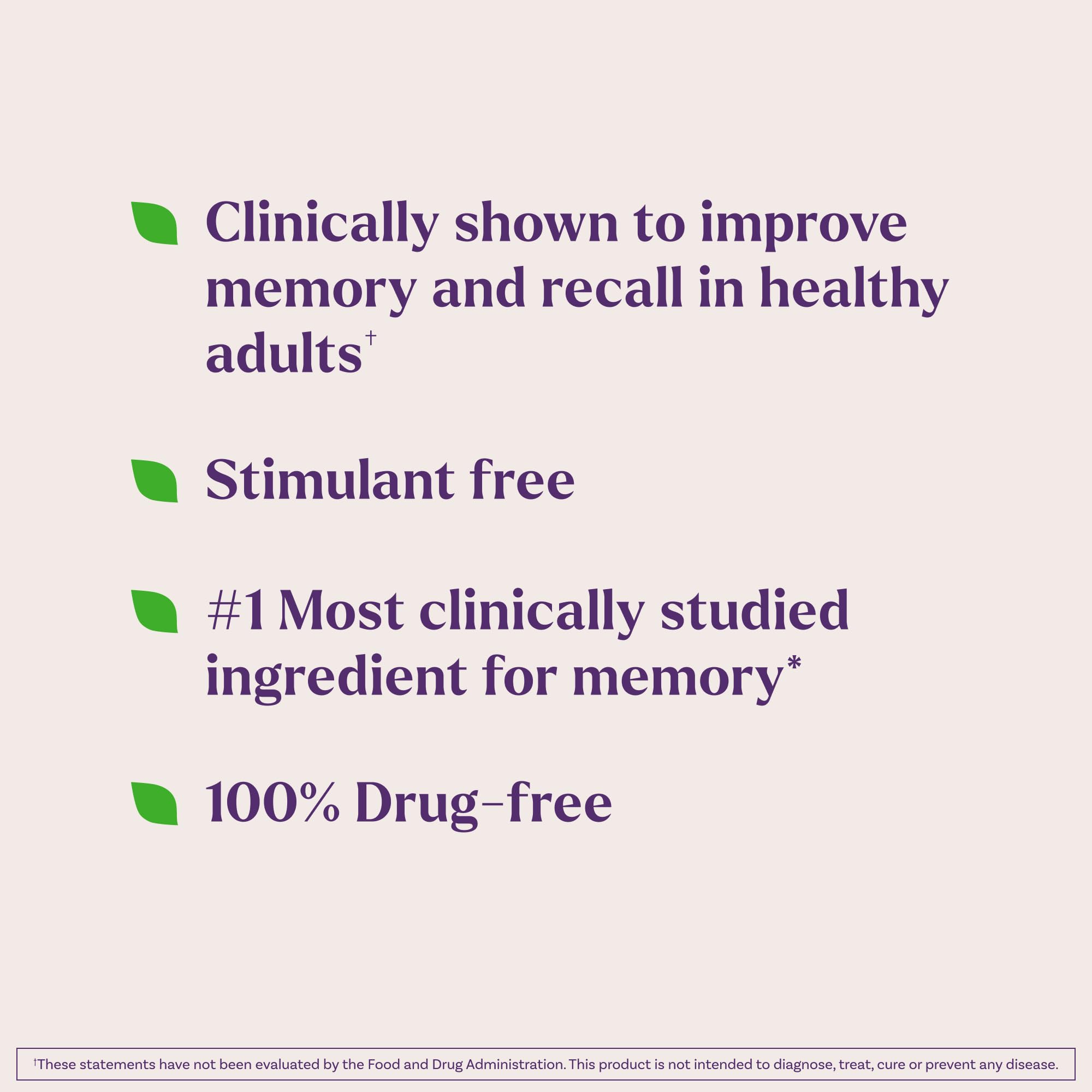 Natrol Cognium Memory 30 Tablets back view with ingredients
