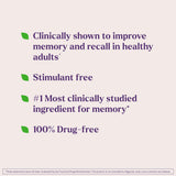 Natrol Cognium Memory 30 Tablets back view with ingredients