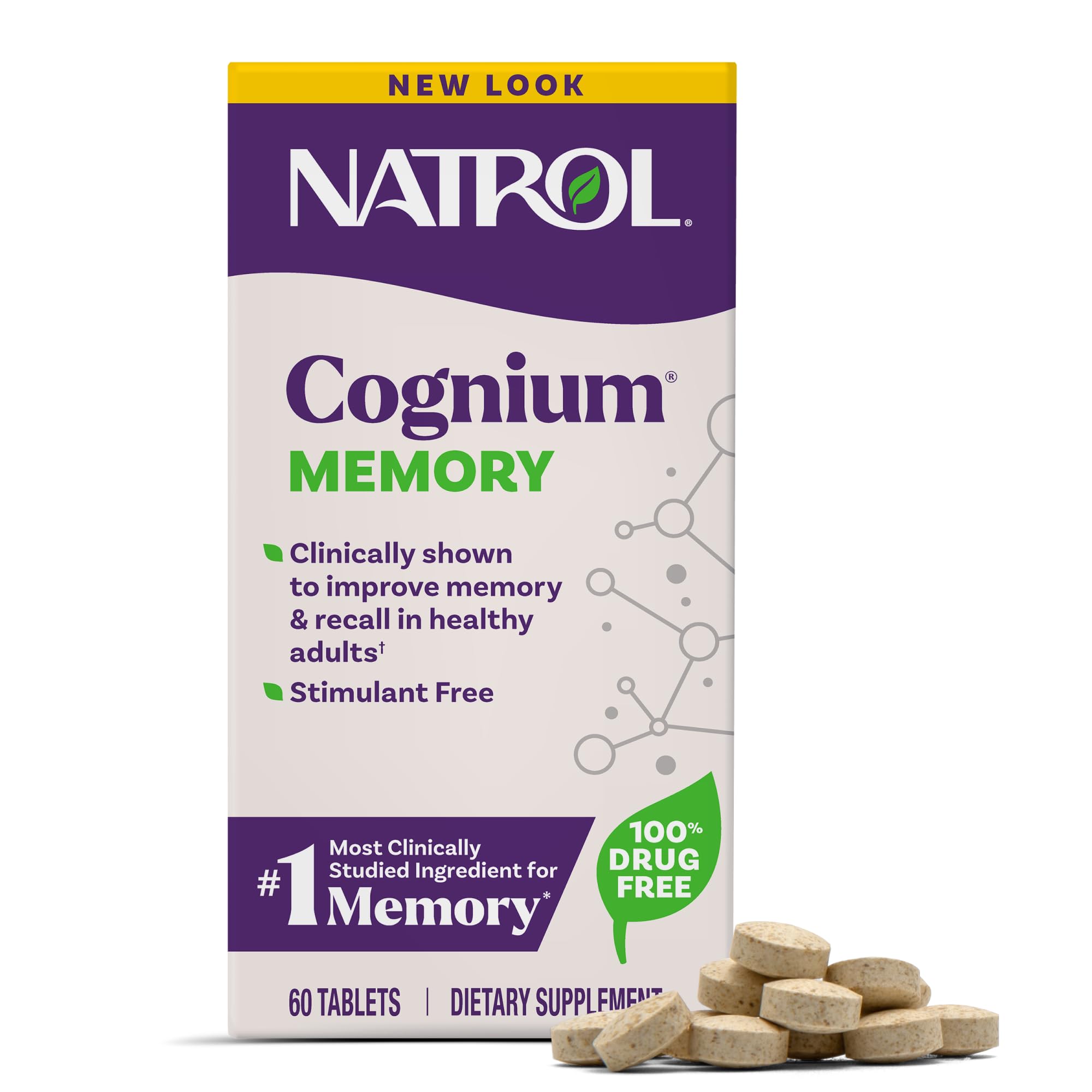 Natrol Cognium Memory 30 Tablets front view