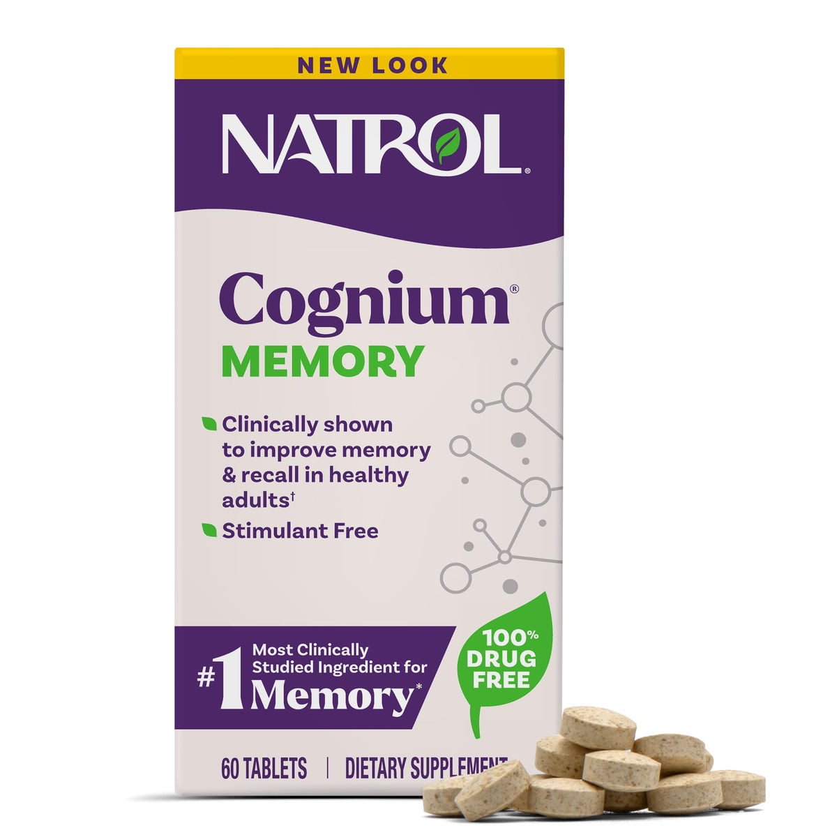 Natrol Cognium Memory 30 Tablets front view