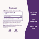 Natrol Cognium Memory 30 Tablets with a glass of water