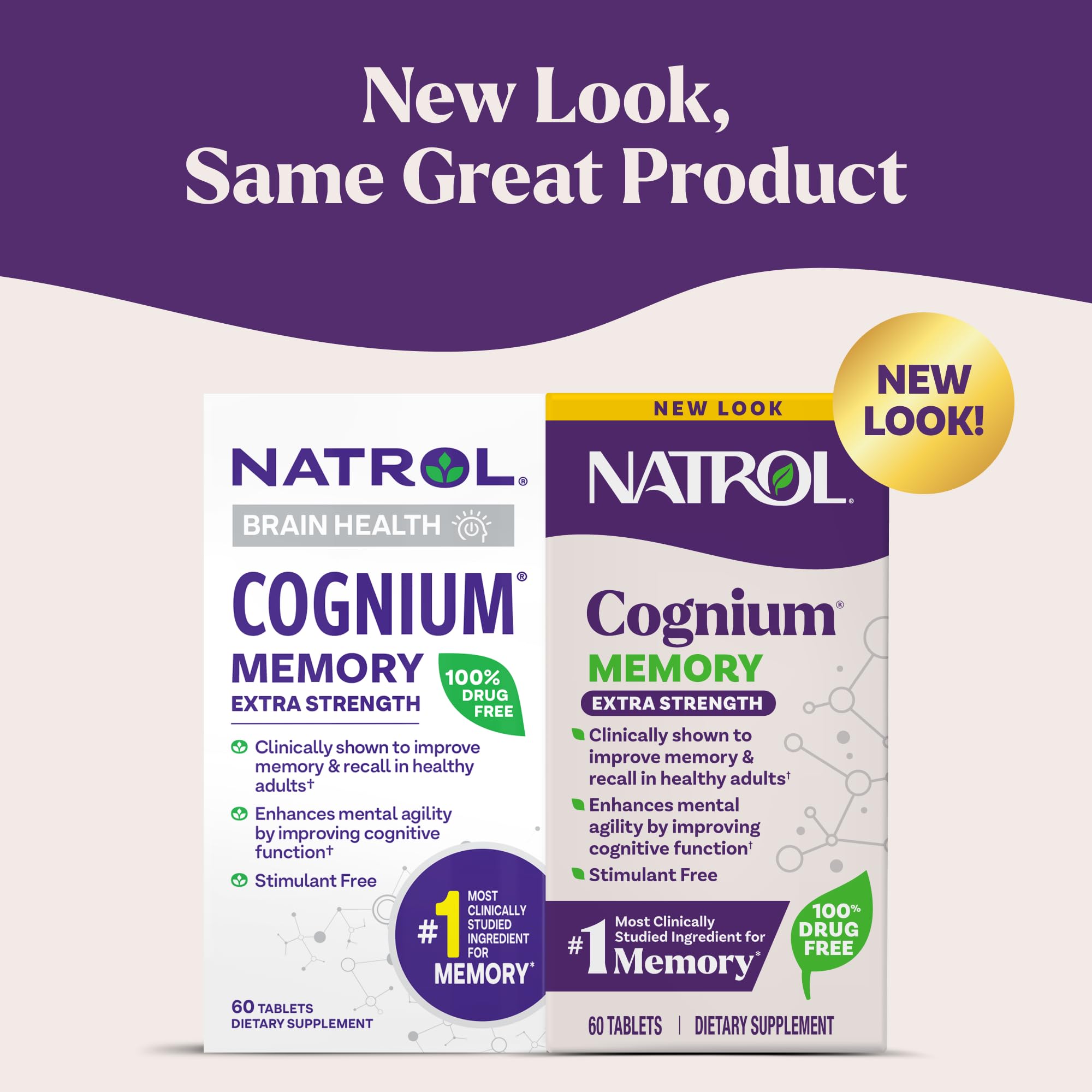 Natrol Cognium Memory Extra Strength bottle side view