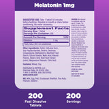 Natrol Fast Dissolve Melatonin 1 mg Tablets close-up of tablets