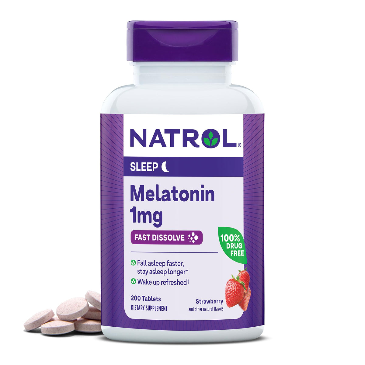 Natrol Fast Dissolve Melatonin 1 mg Tablets packaging front view