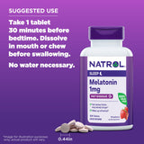 Natrol Fast Dissolve Melatonin 1 mg Tablets with a bedtime setting