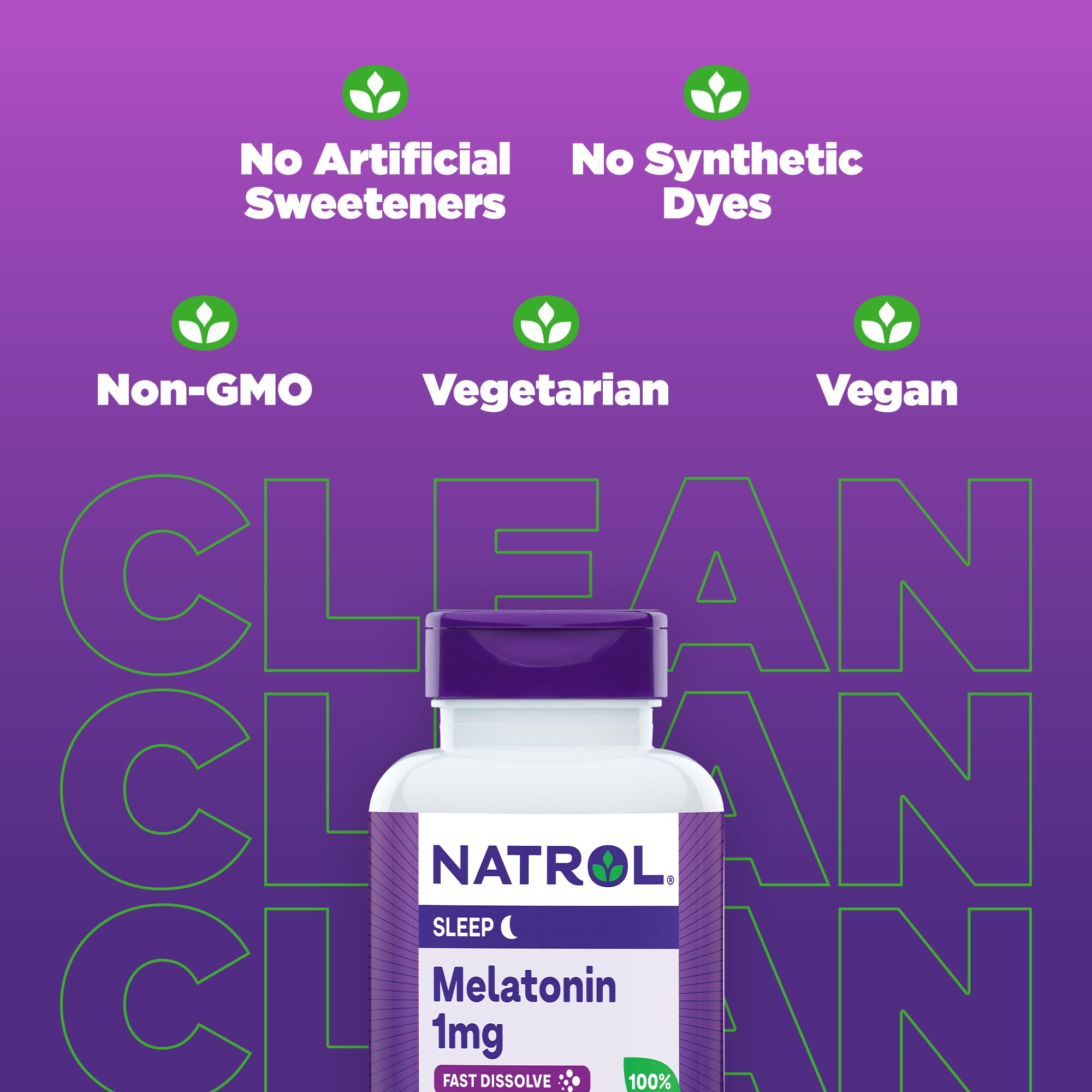 Natrol Fast Dissolve Melatonin 1 mg Tablets with a glass of water