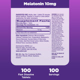 Natrol Fast Dissolve Melatonin 10 mg strawberry flavour tablet close-up