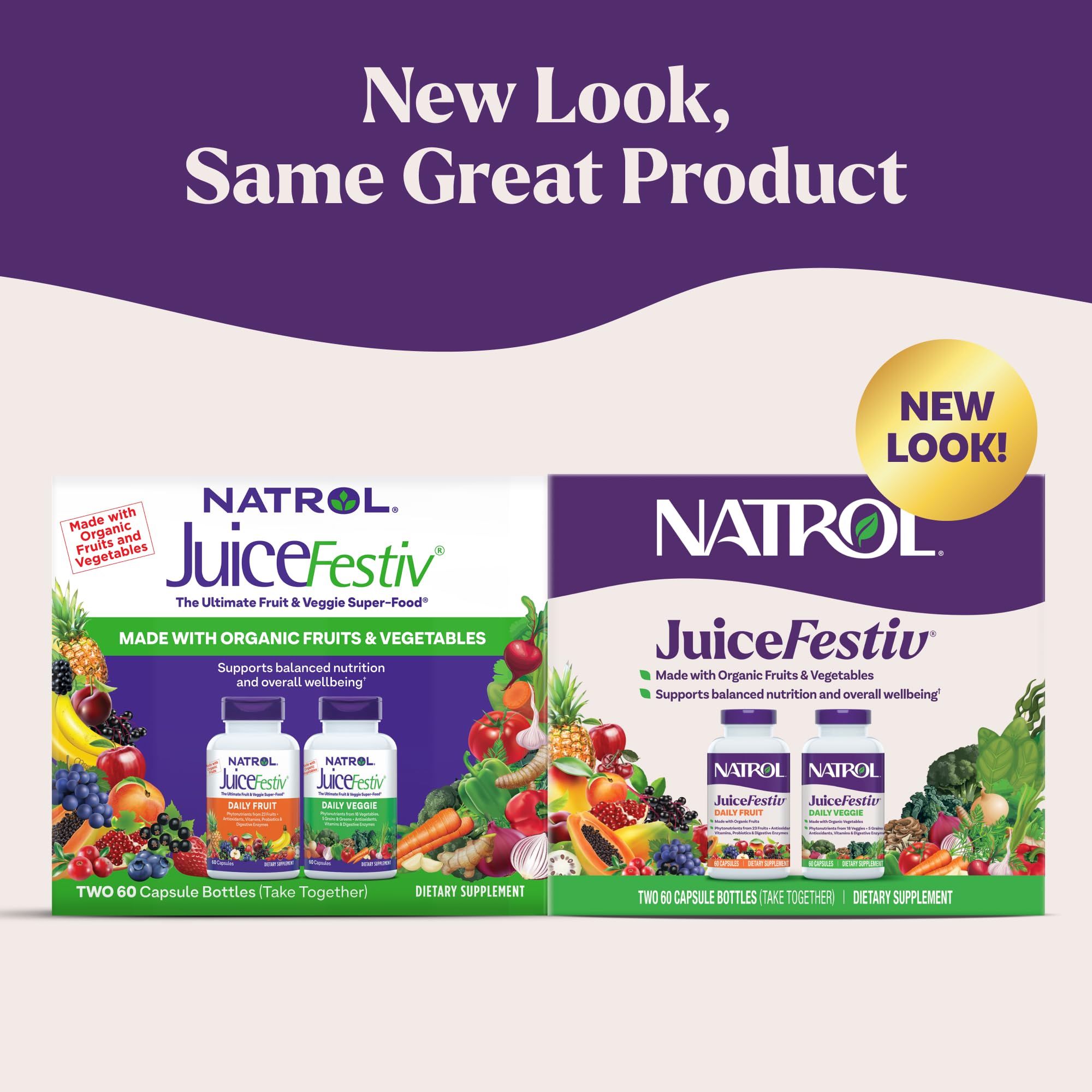 Natrol JuiceFestiv capsule bottle with label