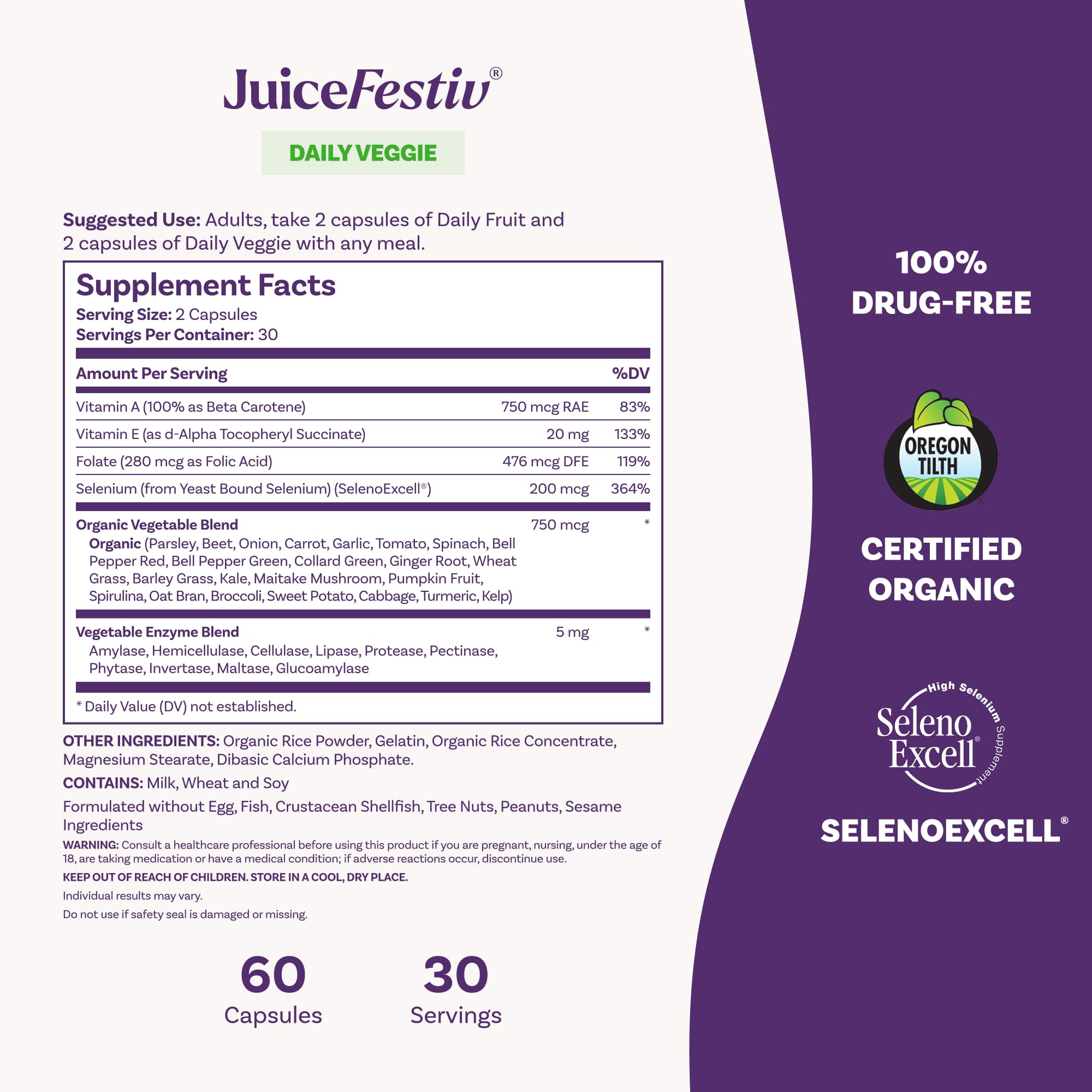 Natrol JuiceFestiv capsules with fresh fruits and vegetables