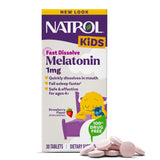 Natrol Kids Fast Dissolve Melatonin 1 mg Strawberry 30 Tablets front view