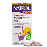 Natrol Kids Fast Dissolve Melatonin 1 mg Strawberry 40 Tablets front view