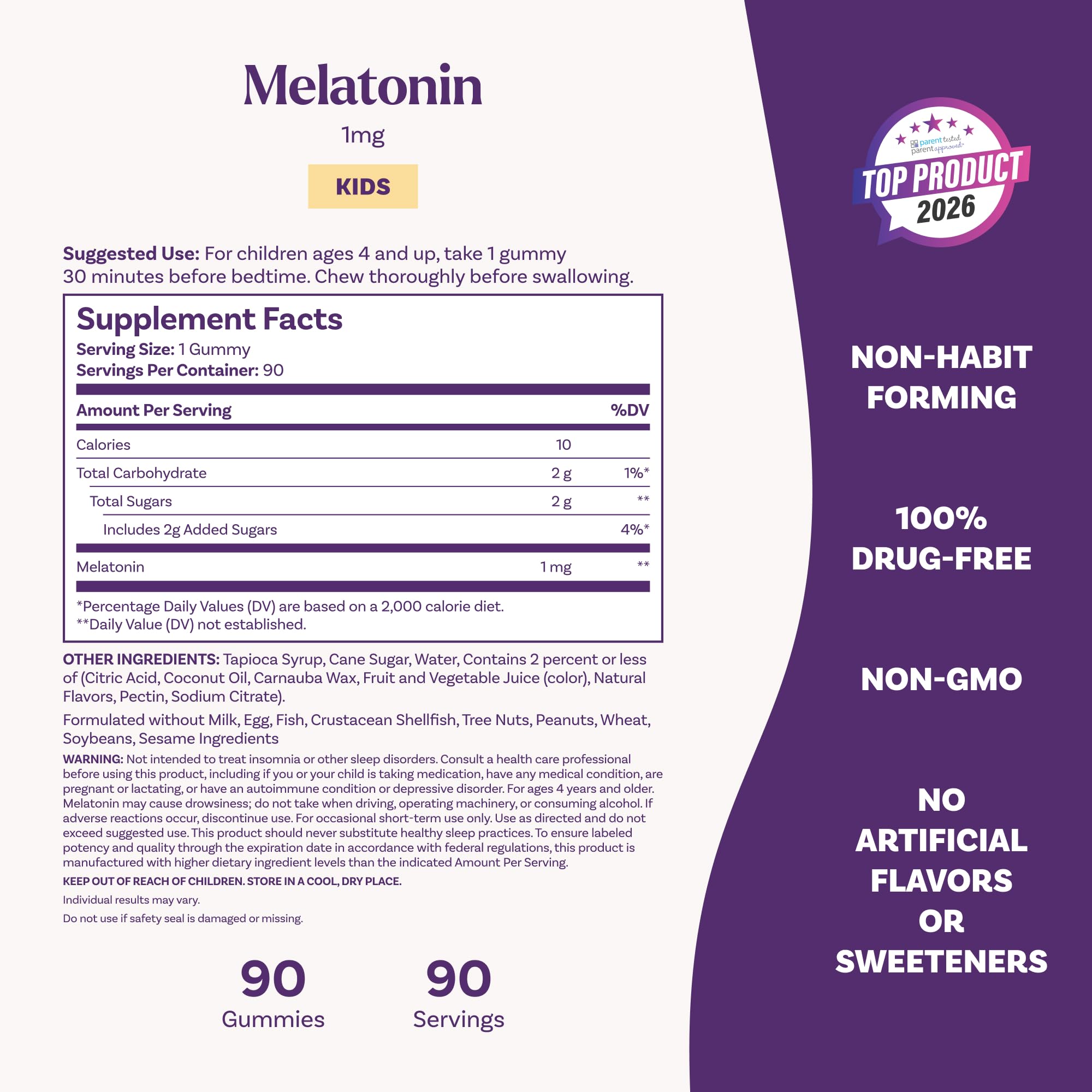 Natrol Kids Melatonin 1mg Gummies gummies spilling out of the bottle