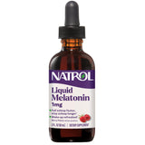 Natrol Liquid Melatonin 1 mg berry flavour 2 Fl Oz front view