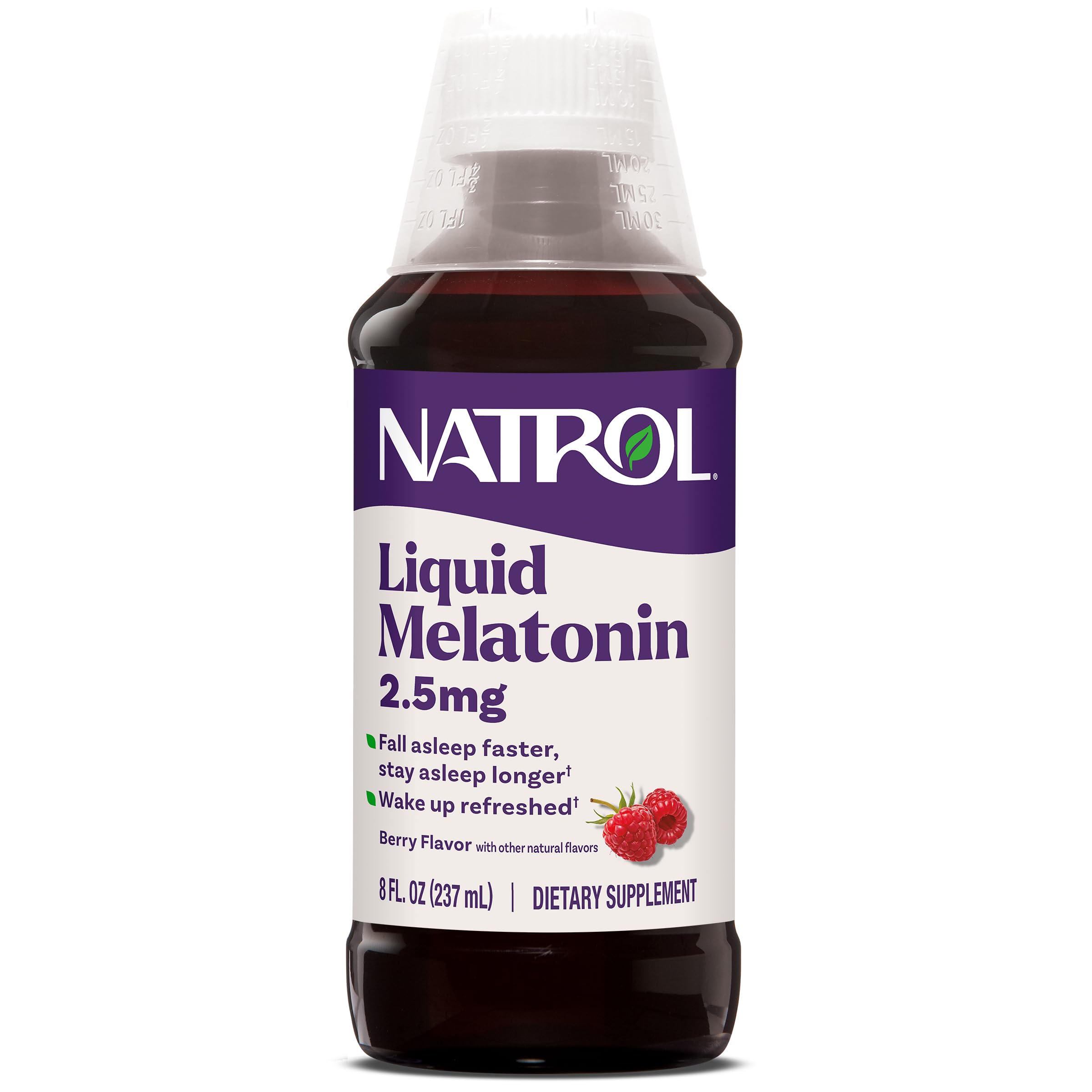 Natrol Liquid Melatonin 2.5 mg berry flavour front view