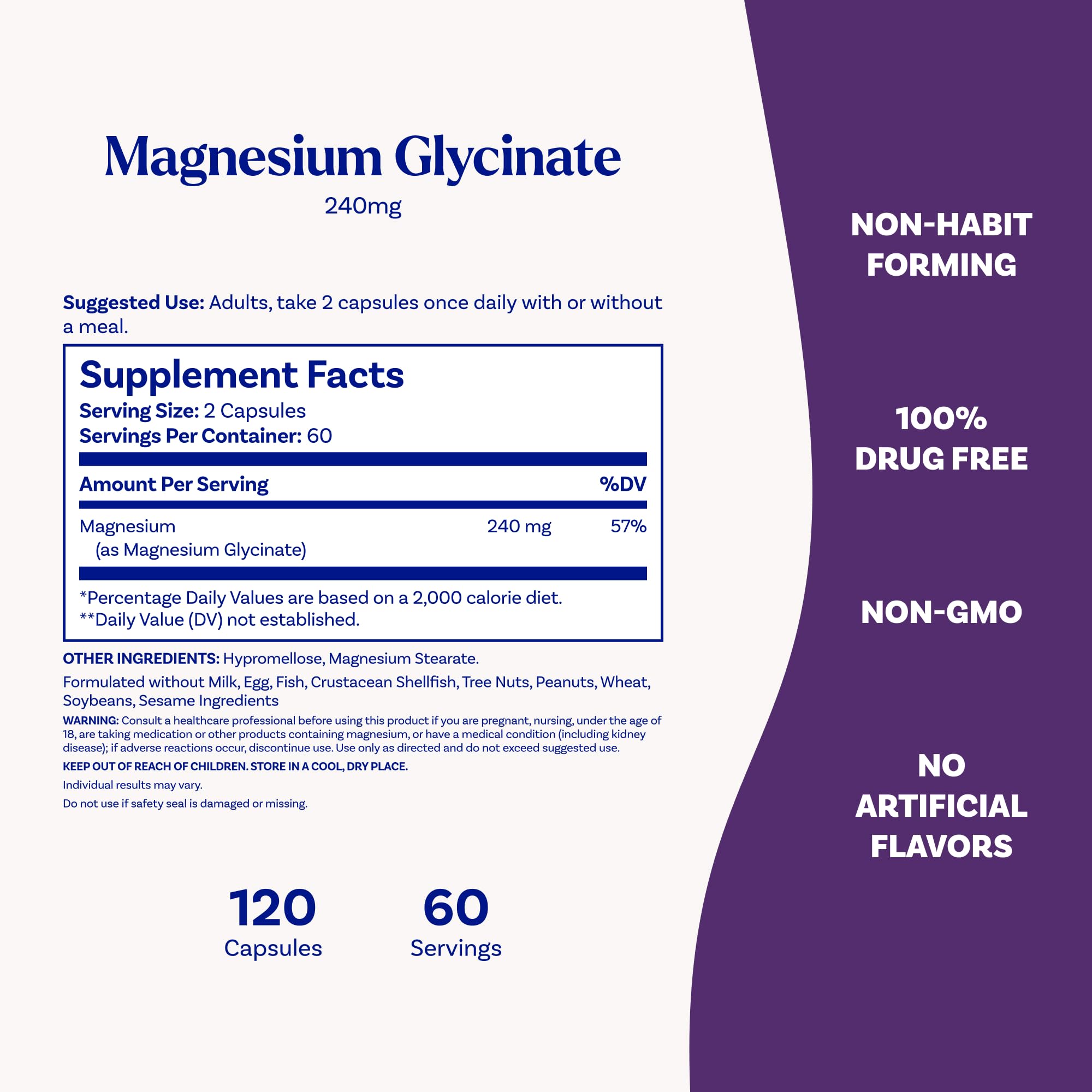 Natrol Magnesium Glycinate Capsules 240mg bottle with label